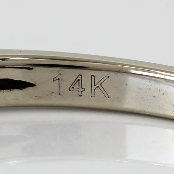 14K White Gold Diamond Wedding Band Anniversary Stackable Bridal Vintage Ring - Picture 5 of 7